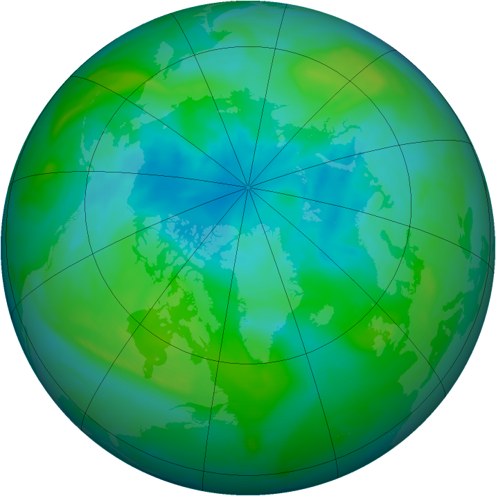 Arctic ozone map for 13 August 2005